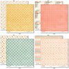 Life is Good Paper & Sticker Kit, paper & sticker kit paper patterns 31 through 38 preview, showing 12x12 scrapbook paper and coordinating stickers for scrapbook layouts, photo albums, memory keeping, cards, and paper crafts. Buyer theme: Everyday Memories Scrapbook Paper & Sticker Kit. Life is Good Paper & Sticker Kit with cheerful florals, mushrooms, cherries, rainbows, clouds, suns, hearts, positive words and coordinated pastel patterns
