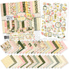 Love Lives Here Paper & Sticker Kit, main product image, showing 12x12 scrapbook paper and coordinating stickers for scrapbook layouts, photo albums, memory keeping, cards, and paper crafts. Buyer theme: Family & Home Scrapbook Paper & Sticker Kit. Love Lives Here Paper & Sticker Kit with warm florals, rosebuds, leafy sprigs, plaid, gingham, dots, stripes and family-and-home titles for meaningful memory pages. Designed for Family scrapbook layouts, Home memory albums, Relationship keepsakes