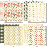 Love Lives Here Paper & Sticker Kit, paper & sticker kit paper patterns 31 through 38 preview, showing 12x12 scrapbook paper and coordinating stickers for scrapbook layouts, photo albums, memory keeping, cards, and paper crafts. Buyer theme: Family & Home Scrapbook Paper & Sticker Kit. Love Lives Here Paper & Sticker Kit with warm florals, rosebuds, leafy sprigs, plaid, gingham, dots, stripes and family-and-home titles for meaningful memory pages