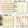 Love Lives Here Paper & Sticker Kit, paper & sticker kit paper patterns 31 through 38 preview, showing 12x12 scrapbook paper and coordinating stickers for scrapbook layouts, photo albums, memory keeping, cards, and paper crafts. Buyer theme: Family & Home Scrapbook Paper & Sticker Kit. Love Lives Here Paper & Sticker Kit with warm florals, rosebuds, leafy sprigs, plaid, gingham, dots, stripes and family-and-home titles for meaningful memory pages