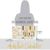 Love Lives Here Paper & Sticker Kit, size guide image, showing 12x12 scrapbook paper and coordinating stickers for scrapbook layouts, photo albums, memory keeping, cards, and paper crafts. Buyer theme: Family & Home Scrapbook Paper & Sticker Kit. Love Lives Here Paper & Sticker Kit with warm florals, rosebuds, leafy sprigs, plaid, gingham, dots, stripes and family-and-home titles for meaningful memory pages. Coordinating patterns include Botanical floral prints, Polka dots, Pinstripes