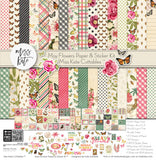 May Flowers Paper & Sticker Kit, high resolution cover image, showing 12x12 scrapbook paper and coordinating stickers for scrapbook layouts, photo albums, memory keeping, cards, and paper crafts. Buyer theme: Spring Garden Scrapbook Paper & Sticker Kit. 12x12 May Flowers Paper & Sticker Kit with spring floral patterned papers, garden element cards and coordinating botanical stickers. Color palette includes Rose pink, coral, blush, sage green, mint, yellow, orange, cream and charcoal