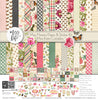 May Flowers Paper & Sticker Kit, high resolution cover image, showing 12x12 scrapbook paper and coordinating stickers for scrapbook layouts, photo albums, memory keeping, cards, and paper crafts. Buyer theme: Spring Garden Scrapbook Paper & Sticker Kit. 12x12 May Flowers Paper & Sticker Kit with spring floral patterned papers, garden element cards and coordinating botanical stickers. Color palette includes Rose pink, coral, blush, sage green, mint, yellow, orange, cream and charcoal