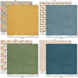 Ready for School Paper & Sticker Kit, paper & sticker kit paper patterns 23 through 30 preview, showing 12x12 scrapbook paper and coordinating stickers for family history layouts, genealogy albums, heritage pages, and meaningful memory keeping. Buyer theme: Back to School Scrapbook Paper & Sticker Kit. Ready for School 12x12 Paper & Sticker Kit with double-sided school scrapbook papers, classroom cut-apart elements and coordinating stickers