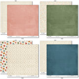 Ready for School Paper & Sticker Kit, paper & sticker kit paper patterns 31 through 38 preview, showing 12x12 scrapbook paper and coordinating stickers for family history layouts, genealogy albums, heritage pages, and meaningful memory keeping. Buyer theme: Back to School Scrapbook Paper & Sticker Kit. Ready for School 12x12 Paper & Sticker Kit with double-sided school scrapbook papers, classroom cut-apart elements and coordinating stickers