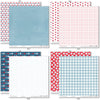 Stars and Stripes Paper & Sticker Kit, paper & sticker kit paper patterns 15 through 22 preview, showing 12x12 scrapbook paper and coordinating stickers for scrapbook layouts, photo albums, memory keeping, cards, and paper crafts. Buyer theme: Patriotic 4th of July Scrapbook Paper Kit. 12x12 Stars and Stripes Paper & Sticker Kit with patriotic patterned papers, July element cards and coordinating red white and blue stickers