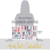 Stars and Stripes Paper & Sticker Kit, size guide image, showing 12x12 scrapbook paper and coordinating stickers for scrapbook layouts, photo albums, memory keeping, cards, and paper crafts. Buyer theme: Patriotic 4th of July Scrapbook Paper Kit. 12x12 Stars and Stripes Paper & Sticker Kit with patriotic patterned papers, July element cards and coordinating red white and blue stickers. Scrapbook paper and sticker kit, 12x12 scrapbook supplies, photo album paper, and coordinated memory keeping
