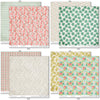 The World Awaits Paper & Sticker Kit, paper & sticker kit paper patterns 15 through 22 preview, showing 12x12 scrapbook paper and coordinating stickers for scrapbook layouts, photo albums, memory keeping, cards, and paper crafts. Buyer theme: Travel & Vacation Scrapbook Paper & Sticker Kit. 12x12 travel paper and sticker kit with tropical florals, maps, vans, airplanes and vacation-themed cut-apart elements. Visible artwork includes vintage van, suitcase, road sign, hibiscus flowers