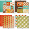 Welcome Fall Bundle, bundle paper patterns 7 through 14 preview, showing complete coordinated paper craft set with 12x12 papers, 6x6 papers, cardstock, die cuts, and stickers for layouts, cards, albums, journals, and keepsakes. Buyer theme: Complete Fall Scrapbook Bundle. Welcome Fall complete scrapbook bundle with 12x12 paper, 6x6 paper, coordinating cardstock, stickers and die cuts