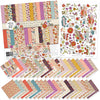 Wildflowers Paper & Sticker Kit, main product image, showing 12x12 scrapbook paper and coordinating stickers for scrapbook layouts, photo albums, memory keeping, cards, and paper crafts. Buyer theme: Garden & Floral Scrapbook Paper & Sticker Kit. Wildflowers Paper & Sticker Kit with meadow flowers, berries, strawberries, birds, butterfly, vintage banners, gingham, dots and botanical patterns in purple, teal, coral, mustard, olive and cream