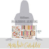 Wildflowers Paper & Sticker Kit, size guide image, showing 12x12 scrapbook paper and coordinating stickers for scrapbook layouts, photo albums, memory keeping, cards, and paper crafts. Buyer theme: Garden & Floral Scrapbook Paper & Sticker Kit. Wildflowers Paper & Sticker Kit with meadow flowers, berries, strawberries, birds, butterfly, vintage banners, gingham, dots and botanical patterns in purple, teal, coral, mustard, olive and cream