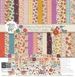 Wildflowers Paper & Sticker Kit, high resolution cover image, showing 12x12 scrapbook paper and coordinating stickers for scrapbook layouts, photo albums, memory keeping, cards, and paper crafts. Buyer theme: Garden & Floral Scrapbook Paper & Sticker Kit. Wildflowers Paper & Sticker Kit with meadow flowers, berries, strawberries, birds, butterfly, vintage banners, gingham, dots and botanical patterns in purple, teal, coral, mustard, olive and cream