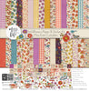 Wildflowers Paper & Sticker Kit, high resolution cover image, showing 12x12 scrapbook paper and coordinating stickers for scrapbook layouts, photo albums, memory keeping, cards, and paper crafts. Buyer theme: Garden & Floral Scrapbook Paper & Sticker Kit. Wildflowers Paper & Sticker Kit with meadow flowers, berries, strawberries, birds, butterfly, vintage banners, gingham, dots and botanical patterns in purple, teal, coral, mustard, olive and cream