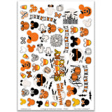 A Magical Halloween Stickers, main product image, showing coordinating scrapbook stickers for layouts, planners, journals, cards, memory albums, titles, and quick finishing details. Buyer theme: Halloween Stickers for Scrapbooks & Journals. A Magical Halloween 8x12 sticker sheet with more than 60 coordinating pumpkin, ghost, candy corn, mouse-ear, castle and spooky-season stickers. Scrapbook sticker sheet, planner stickers, journal stickers, card making accents, and memory keeping supplies