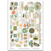 Are We There Yet? Stickers, main product image, showing coordinating scrapbook stickers for layouts, planners, journals, cards, memory albums, labels, titles, and quick finishing details. Buyer theme: Road Trip Stickers for Scrapbooks, Planners & Journals. 8x12 travel sticker sheet with scaled coordinating cars, airplanes, cameras, maps, globes, road signs, flowers, trees, and travel word art. Visible artwork includes vintage airplanes, travel cameras, globes and maps, Route 66 road signs