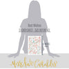 Best Wishes Stickers, size guide image, showing coordinating scrapbook stickers for layouts, planners, journals, cards, memory albums, titles, and quick finishing details. Buyer theme: Floral Friendship Stickers for Scrapbooks & Journals. coordinating floral and sentiment sticker sheet. Visible artwork includes wildflowers, leafy sprigs, floral banners, sentiment labels. Coordinating patterns include polka dots, floral toss, botanical print