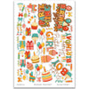 Birthday Bash Stickers, main product image, showing coordinating scrapbook stickers for layouts, planners, journals, cards, memory albums, titles, and quick finishing details. Buyer theme: Birthday Scrapbook Stickers & Planner Accents. Birthday Bash Sticker Sheet with scaled birthday artwork for scrapbook pages, planners, journals, cards and quick celebration accents. Coordinating patterns include Rainbow diagonal stripes, Birthday plaid and gingham, Colorful party dots