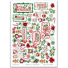 Christmas Joy Stickers, main product image, showing coordinating scrapbook stickers for layouts, planners, journals, cards, memory albums, titles, and quick finishing details. Buyer theme: Christmas Stickers for Scrapbooks, Journals & Planners. Christmas Joy Sticker Sheet with scaled Christmas titles, Santa, snowmen, gingerbread, reindeer, candy canes, stockings, poinsettias, holly and snowflakes for scrapbook pages, journals and planners
