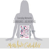 Everyday Moments Stickers, size guide image, showing coordinating scrapbook stickers for layouts, planners, journals, cards, memory albums, titles, and quick finishing details. Buyer theme: Floral Scrapbook Stickers for Journals & Planners. Everyday Moments Sticker Sheet with scaled floral, family, gratitude, friendship and memory artwork for scrapbook pages, planners, journals and cards. Coordinating patterns include Diagonal pinstripes, Plaids and tartans, Geometric quilt patterns