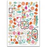 Hello Fall Stickers, main product image, showing coordinating scrapbook stickers for layouts, planners, journals, cards, memory albums, titles, and quick finishing details. Buyer theme: Fall Stickers for Scrapbooks, Journals & Planners. Hello Fall Sticker Sheet with scaled fall titles, pumpkins, gourds, leaves, flowers, botanical sprigs, labels and frames for scrapbook pages, planners and journals. Designed for Fall scrapbook layouts, Pumpkin patch photo albums, Autumn family memories