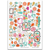 Hello Fall Stickers, main product image, showing coordinating scrapbook stickers for layouts, planners, journals, cards, memory albums, titles, and quick finishing details. Buyer theme: Fall Stickers for Scrapbooks, Journals & Planners. Hello Fall Sticker Sheet with scaled fall titles, pumpkins, gourds, leaves, flowers, botanical sprigs, labels and frames for scrapbook pages, planners and journals. Designed for Pumpkin patch photo albums, Autumn family memories, Card making