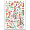 Hello Fall Stickers, main product image, showing coordinating scrapbook stickers for layouts, planners, journals, cards, memory albums, titles, and quick finishing details. Buyer theme: Fall Stickers for Scrapbooks, Journals & Planners. Hello Fall Sticker Sheet with scaled fall titles, pumpkins, gourds, leaves, flowers, botanical sprigs, labels and frames for scrapbook pages, planners and journals. Designed for Pumpkin patch photo albums, Autumn family memories, Card making