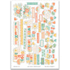 Life is Good Stickers, main product image, showing coordinating scrapbook stickers for layouts, planners, journals, cards, memory albums, titles, and quick finishing details. Buyer theme: Positive Stickers for Scrapbooks, Journals & Planners. Life is Good Sticker Sheet with scaled positive titles, florals, mushrooms, cherries, rainbows, clouds, suns, hearts and small everyday accents for pages, planners and journals