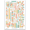 Life is Good Stickers, main product image, showing coordinating scrapbook stickers for layouts, planners, journals, cards, memory albums, titles, and quick finishing details. Buyer theme: Positive Stickers for Scrapbooks, Journals & Planners. Life is Good Sticker Sheet with scaled positive titles, florals, mushrooms, cherries, rainbows, clouds, suns, hearts and small everyday accents for pages, planners and journals. Designed for Friendship photo albums, Family story pages, Gratitude journals