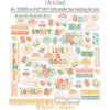 Life is Good Stickers, alternate sticker sheet spread out image, showing coordinating scrapbook stickers for layouts, planners, journals, cards, memory albums, titles, and quick finishing details. Buyer theme: Positive Stickers for Scrapbooks, Journals & Planners. Life is Good Sticker Sheet with scaled positive titles, florals, mushrooms, cherries, rainbows, clouds, suns, hearts and small everyday accents for pages, planners and journals
