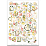 Love Lives Here Stickers, main product image, showing coordinating scrapbook stickers for layouts, planners, journals, cards, memory albums, titles, and quick finishing details. Buyer theme: Floral Stickers for Scrapbooks, Journals & Planners. Love Lives Here Sticker Sheet with scaled florals, rosebuds, leaves, home-and-family titles, tags and decorative accents for scrapbooks, planners and journals. Designed for Family scrapbook layouts, Home memory albums, Relationship keepsakes