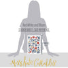 Red White and Bloom Stickers, size guide image, showing coordinating scrapbook stickers for layouts, planners, journals, cards, memory albums, titles, and quick finishing details. Buyer theme: Patriotic Stickers for Scrapbooks & Journals. Red White and Bloom Sticker Sheet with scaled floral clusters, leaves, butterflies, plaid hearts and summer Americana titles for scrapbooks, planners and journals. Coordinating patterns include Navy and cream polka dots, Tiny blue hearts, Gold butterfly toss
