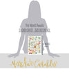 The World Awaits Stickers, size guide image, showing coordinating scrapbook stickers for layouts, planners, journals, cards, memory albums, titles, and quick finishing details. Buyer theme: Travel & Vacation Scrapbook Stickers. Coordinating travel sticker sheet with scaled tropical and vacation-themed embellishments for scrapbook pages and journals. Visible artwork includes monstera leaves, palm fronds, airplane, passport. Color palette includes teal, mustard, yellow