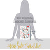Warm Winter Wishes Stickers, size guide image, showing coordinating scrapbook stickers for layouts, planners, journals, cards, memory albums, titles, and quick finishing details. Buyer theme: Snowman Stickers for Scrapbooks & Journals. Warm Winter Wishes Sticker Sheet with scaled snowmen, snowflakes, winter trees, skiers, mittens, cocoa, cabins, deer and seasonal title artwork. Coordinating patterns include Evergreen tree repeats, Winter berry branches, Diagonal candy stripes