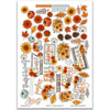 Welcome Fall Stickers, main product image, showing coordinating scrapbook stickers for layouts, planners, journals, cards, memory albums, titles, and quick finishing details. Buyer theme: Fall Stickers for Scrapbooks & Journals. Welcome Fall sticker sheet with reduced-scale pumpkins, leaves, woodland animals, trucks, sunflowers and fall phrase stickers. Color palette includes Pumpkin orange, burnt orange, harvest gold, sunflower yellow, olive green, moss green, teal, aqua, tan and brown