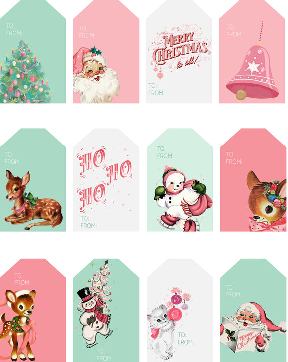 FREE A Vintage Christmas Printable Gift Tags-Download Only