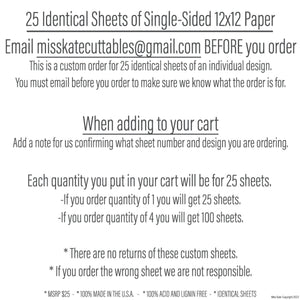 25 Identical Sheets Of Single-Sided 12X12 Paper