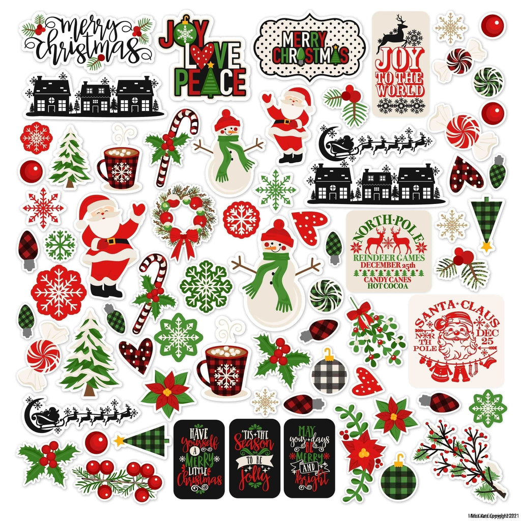 Paper Die Cuts - A Cozy Christmas - Over 60 Cardstock Scrapbook Die Cuts - by Miss Kate Cuttables