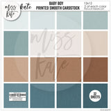 Baby Boy - Linen-Printed Smooth Cardstock Single-Sided Linen Printed