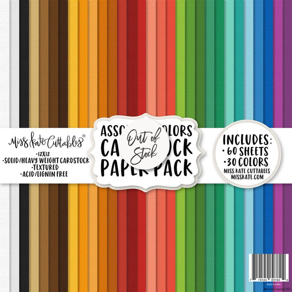 Bargain Bin - Assorted Colors Cardstock Paper Pack 60 Sheets