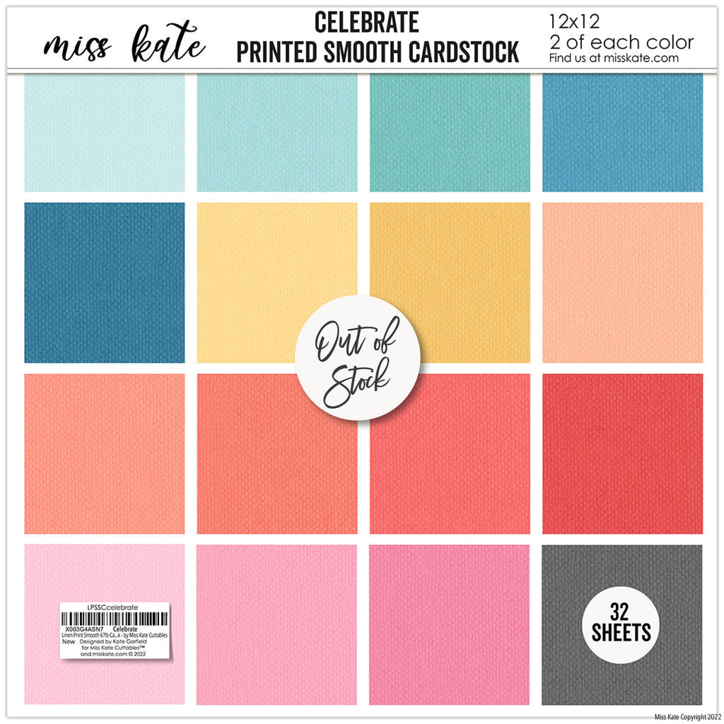 Celebrate - Linen-Printed Smooth Cardstock Single-Sided Linen Printed
