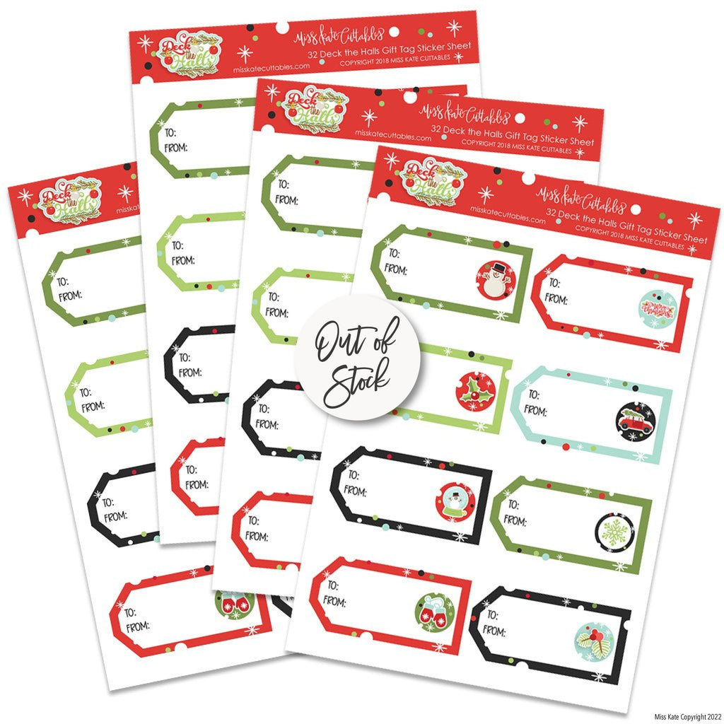 Bargain Bin - Deck The Halls Sticker Gift Tags Pack Stickers