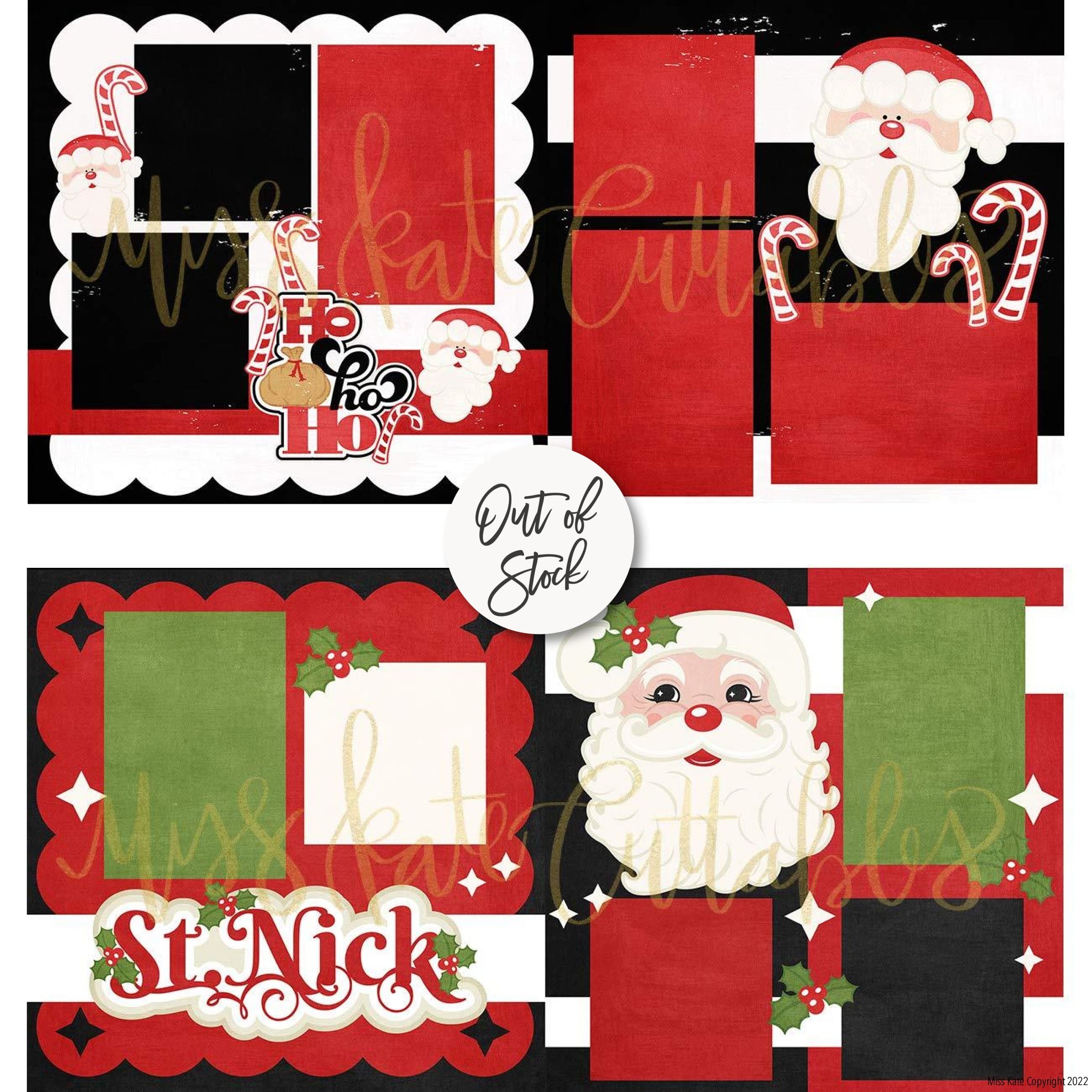 Santa Claus - Christmas Scrapbook Page Kit -by Miss Kate Cuttables – MISS  KATE