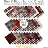 Bargain Bin - Red & Black Buffalo Check Double-Sided Paper Pack 12X12 (Ds)