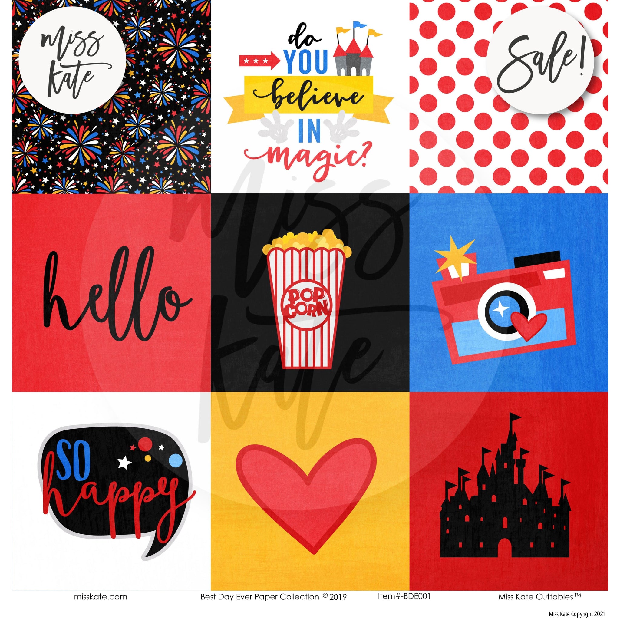 Disney Scrapbooking Stickers - Happiest Celebration on Earth Sheet