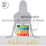 Birthday Boy - Linen Printed Smooth Cardstock Single-Sided