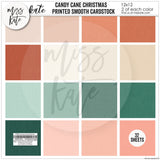 Candy Cane Christmas - Linen-Printed Smooth Cardstock Single-Sided Linen Printed