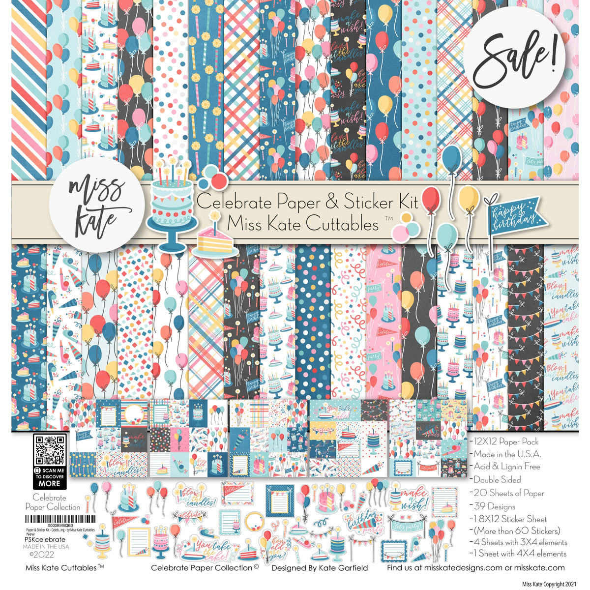 Celepertae Paper Celebrate Scrapbook Paper & Sticker Kit – MISS KATE