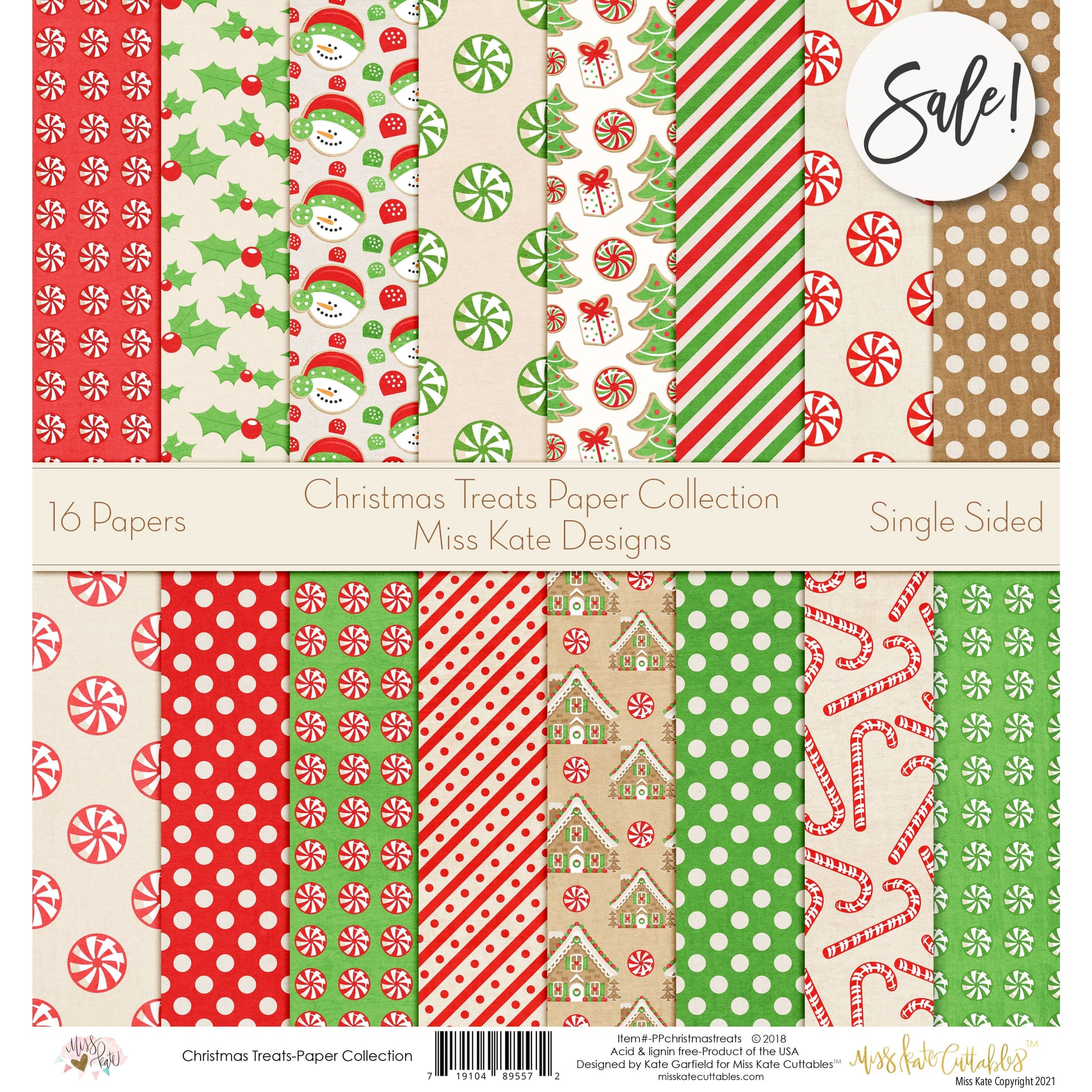 christmas treats paper pack 12x12 ss christmas treats - scrapbook paper pack – miss kate