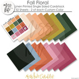 Fall Floral - Linen Printed Smooth Cardstock Single-Sided