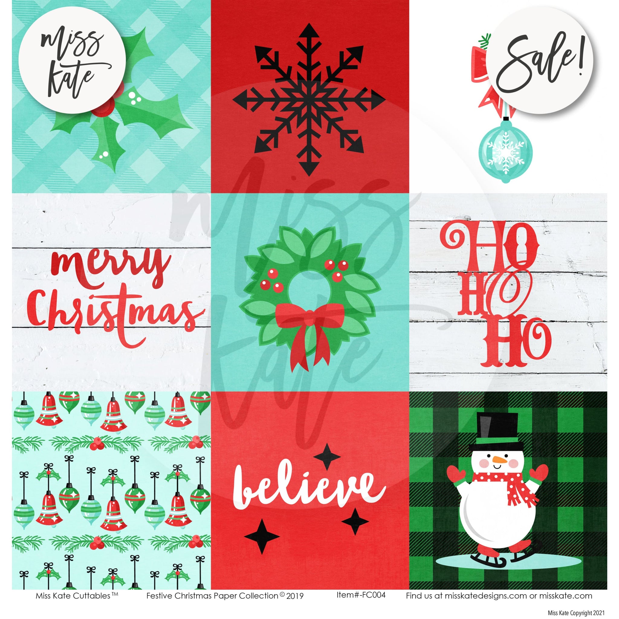 Festive Christmas - Stickers Scrapbook Christmas, planner – MISS KATE